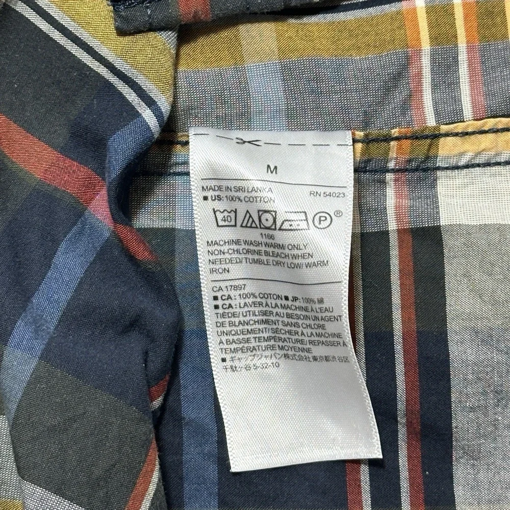 Banana Republic Untucked Fit Plaid Button Down Long Sleeve‎ Shirt Mens XL